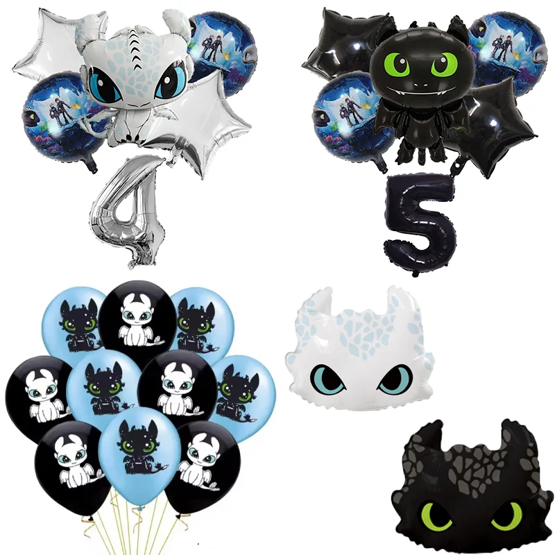 

Toothless Cute Balloons Set Baby Shower Decorations Birthday Party Venue Decoration Props Cartoon Anime Balloon Decor Party Gift