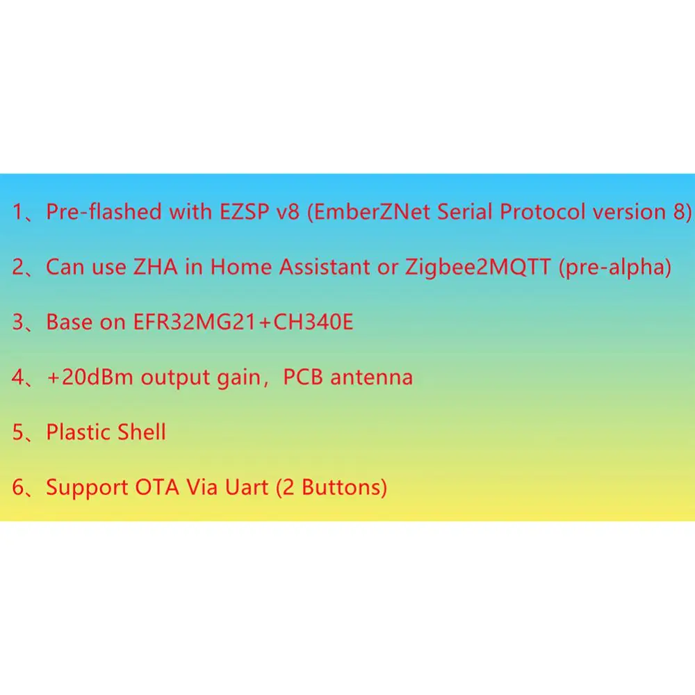 ZigBee 3.0 Silicon Labs Mini EFR32MG21 Gateway Hub Open Source universale modulo Chip Dongle USB ZHA NCP Home Assistant openHAB
