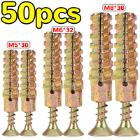 Heavy Duty Steel Wall Anchor with Screws Kit Metal Tube Expansion Self Tapping Screw Drywall Drilling Plug Fastener Bolt Anchors