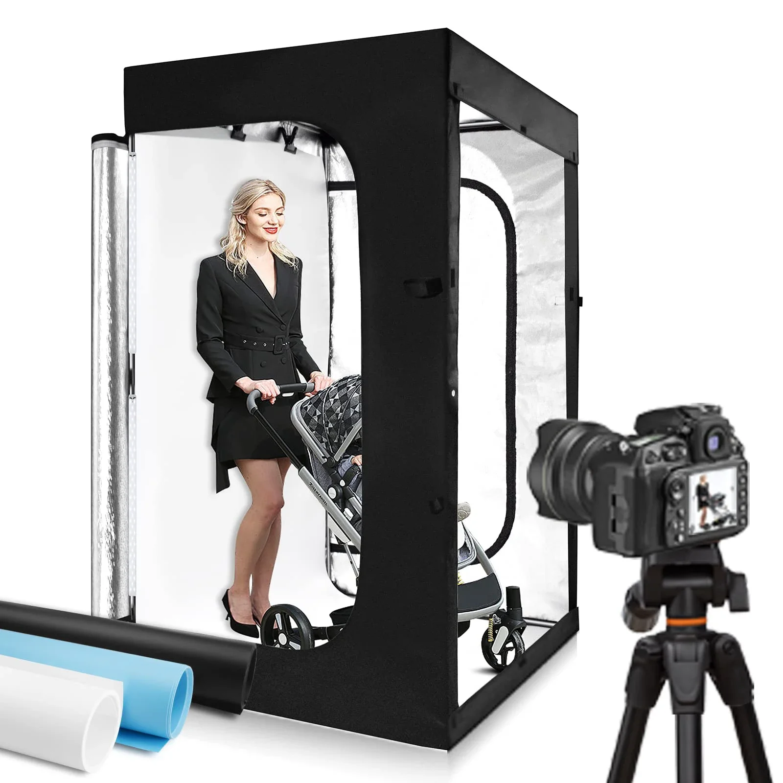 

200cm 3 Color Backdrops Photobox Large Studio Light Box 160W Photo Shooting Tent for Photography Portrait Model Clothes