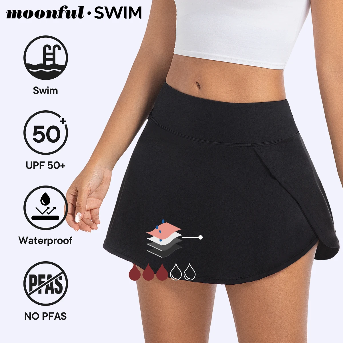 Menstrual Swimsuit for Pool Girl Menstruation Swimwear Panties Heavy Flow Women Recyclable Swimsuit Skirt Period Swim Bottom