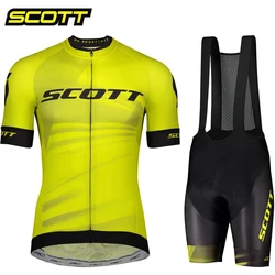 SCOTT Cycling Jersey Set Men Summer Outdoor Sports Cycling Clothing Quick Dry Bike Clothes Breathable MTB Bicycle Cycling Suit