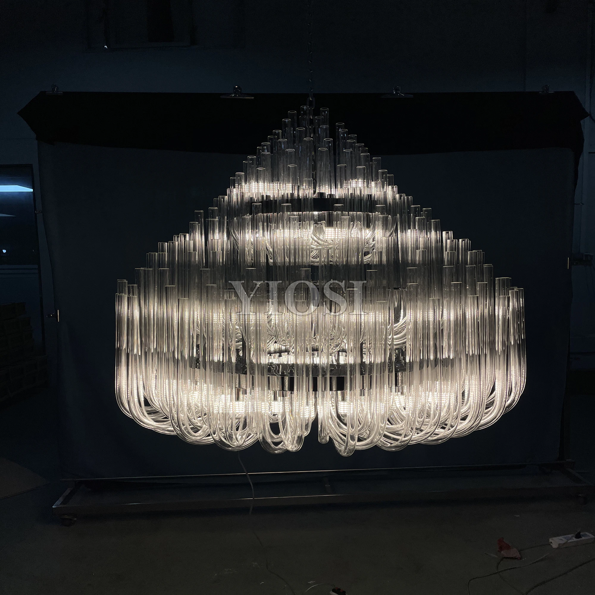 Modern aluminum chain ceiling chandelier pendant light industrial vintage tassel hanging lamp