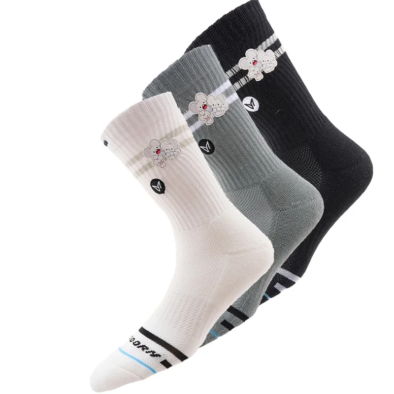 Veidoorn Casual Sports Socks Anti-Odor Stretchable Socks with Lively Mouse Ideal for Outdoor Hiking Daily Use