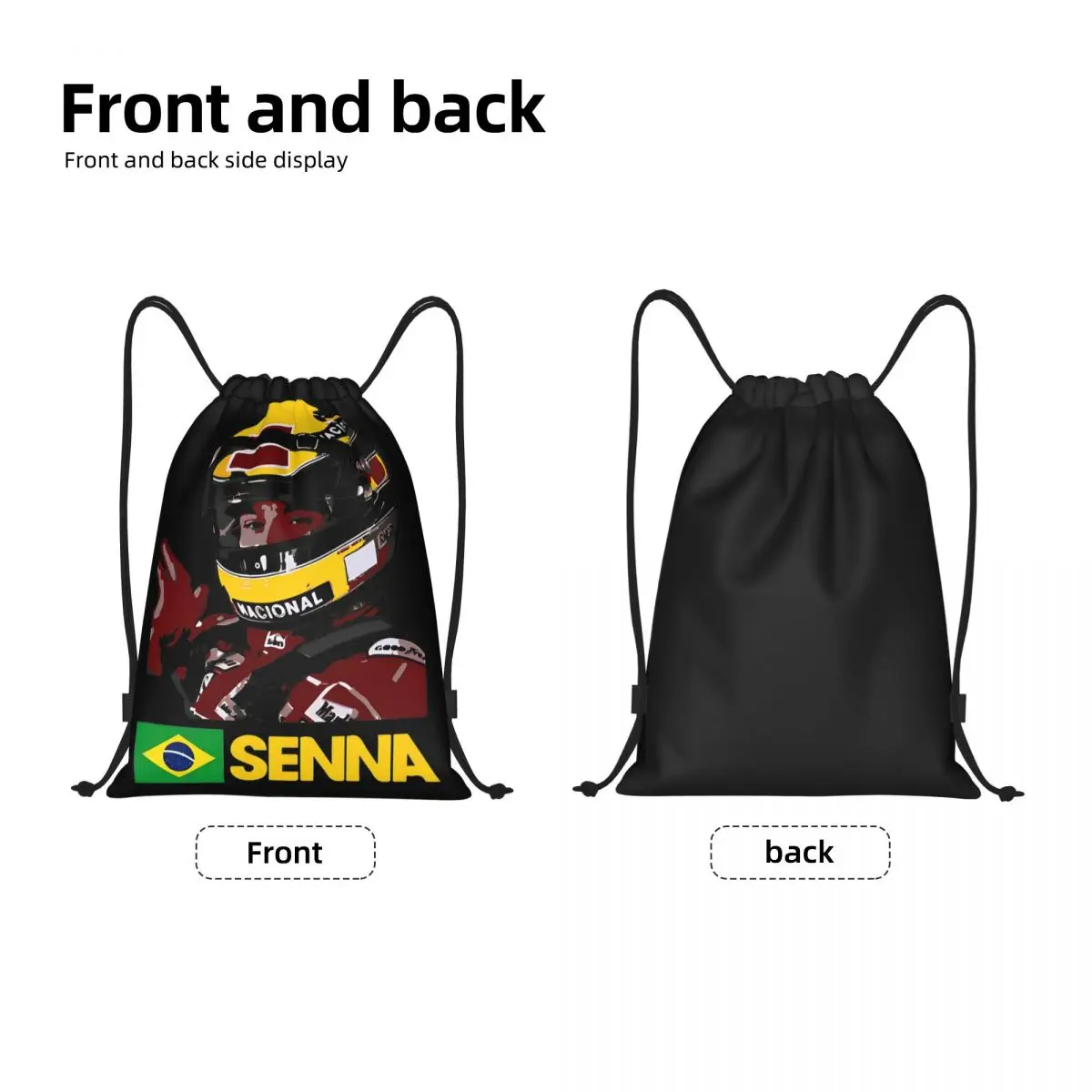 Ayrton Senna Racing Cars Drawstring Mochila, Sports Gym Sackpack, Sports String Bag para correr