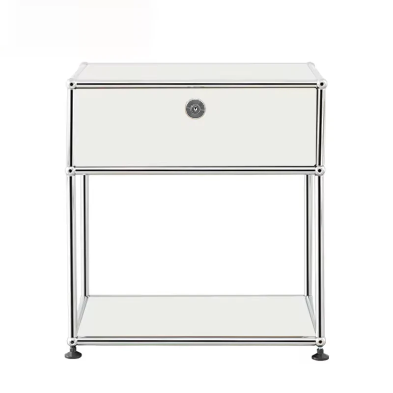 

Modern Bedside Table Simple Design Stand Stainless Steel with Storage Drawers Accept Customized Luxury Nightstands for Bedroom