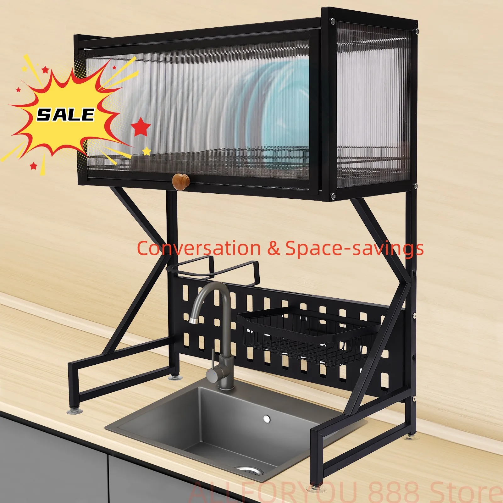 

Kitchen Storage Shelf Drainer Rack Conversation & Space-savings 65cm/85cm 40 lbs/45 lbs