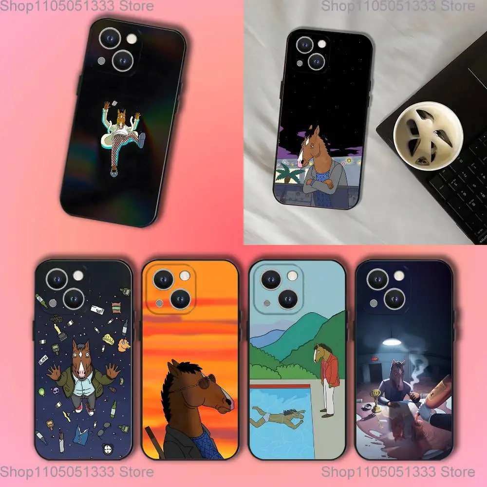 

Cool B-Bojack H-Horseman Phone Case For iPhone 17,16,15,14,13,12,11,Pro,XS,Max,XR,Plus,E,SE4,Mini Black Soft Cover