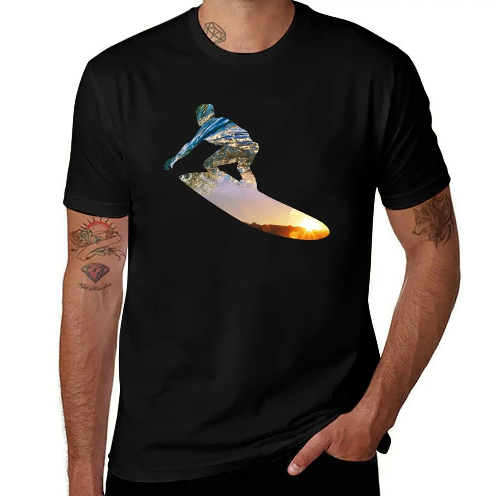 

Surfer and sun T-Shirt essential t shirt funny t shirts cotton T-Shirt
