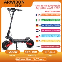 ARWIBON GT06 Adult EScooter 1200W Motor Foldable E-Scooter 48V13/23.4AH 11” Tire All-Terrain Electric Scooter
