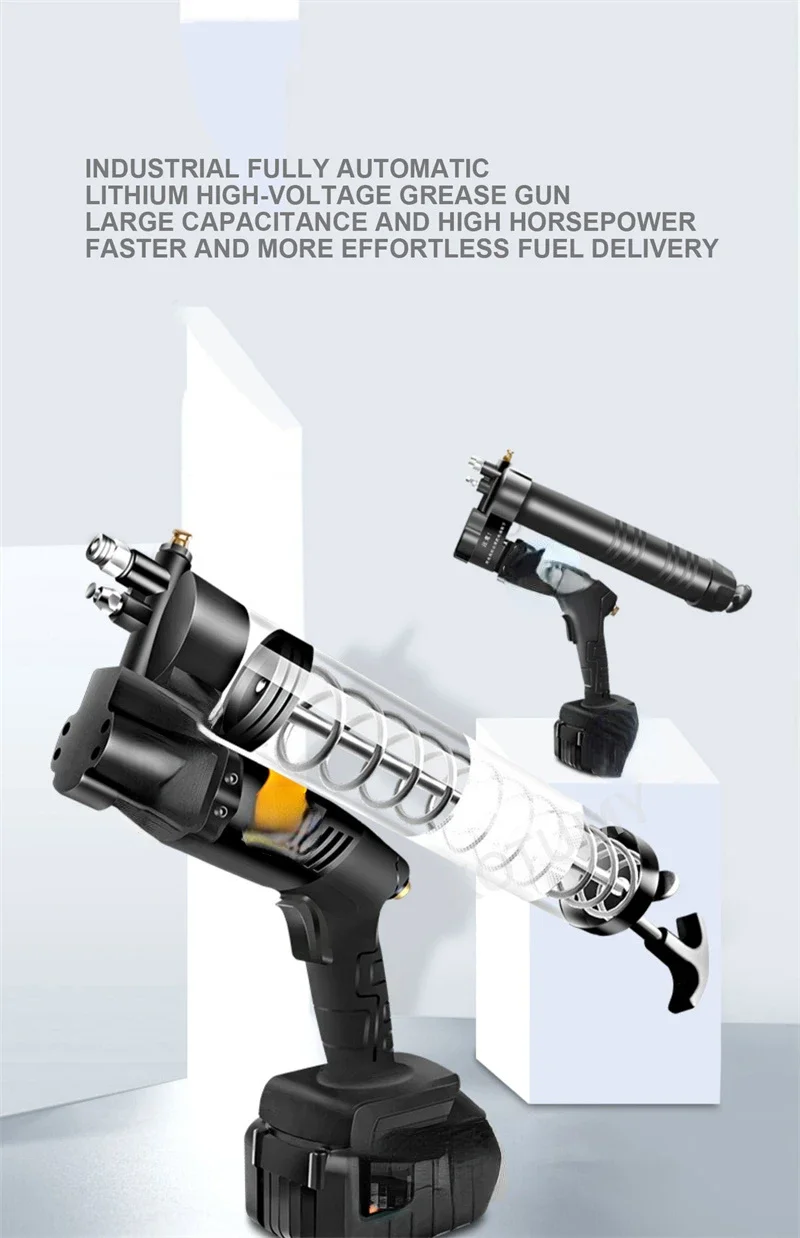 12000 Psi Electric Grease Gun 24V Battery Rechargeable Oil Injector, Fat Machine, Hardware Tools For Ship Equipment