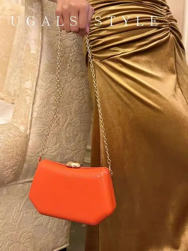 Fashion Textured PU Irregular Clutch Purse For Wedding Party Women Handbag Luxury Evening Bag Shoulder Crossbody Bag
