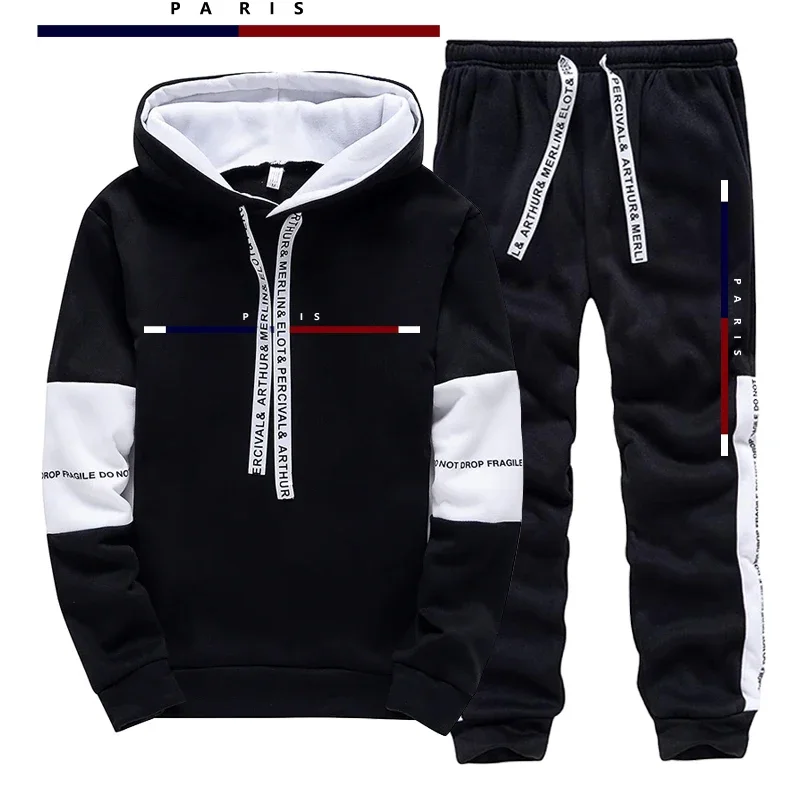 Paris Fashion Printed Men's Set/Hoodie/Pants Fall Daily Casual Sports Jogging Suit Urban Street Trend Pullover Sweatpants Outfit