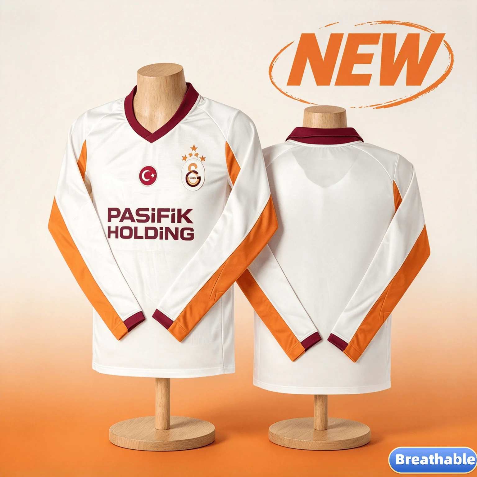 2026-27 New 3D Printed Galatasaray Away Fan Customized Long T-shirt for Comfortable Sports Casual Men's and Women's Styles Tops