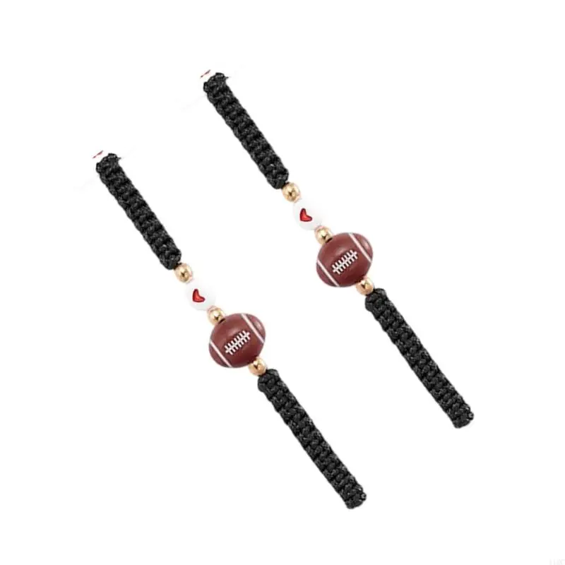 2Pcs Fashion Bracelet Wax Rope Basketball Volleyball Football Tennis Adjustable Hand Rope For Gift Giving 