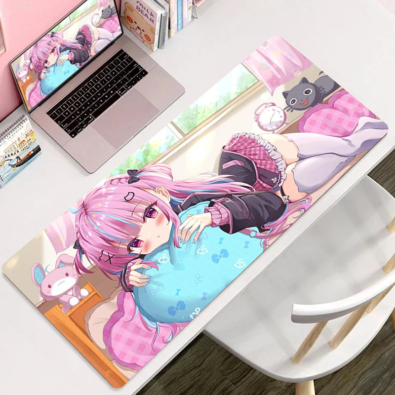 

Hololive Minato Aqua Kawaii Girl Table Mat Large Anime Mousepad Keyboard Accessories Decorative Mouse Pad PC Cartoon Table Pads