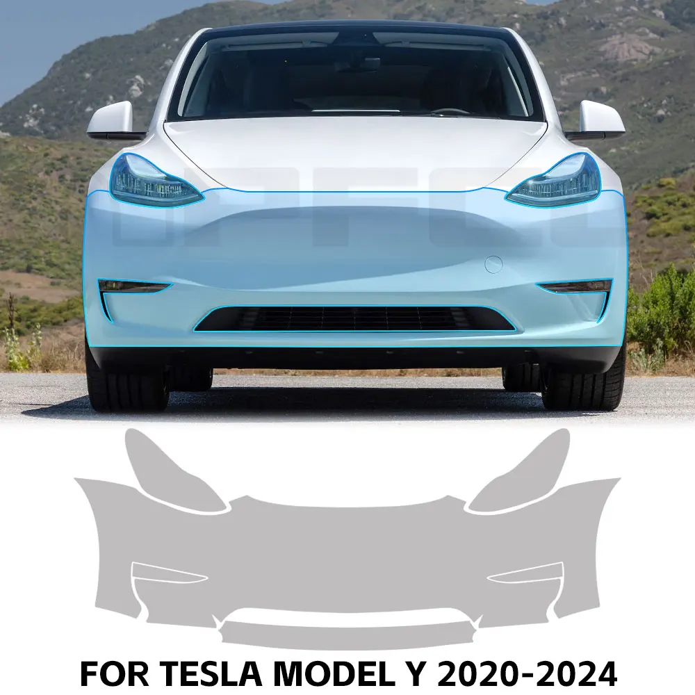 

For Tesla Model Y 2020-2024 TPU Paint Protection Film Clear Bra Car Body Pre-cut PPF Invisible Anti-scratch Resistant Repairable