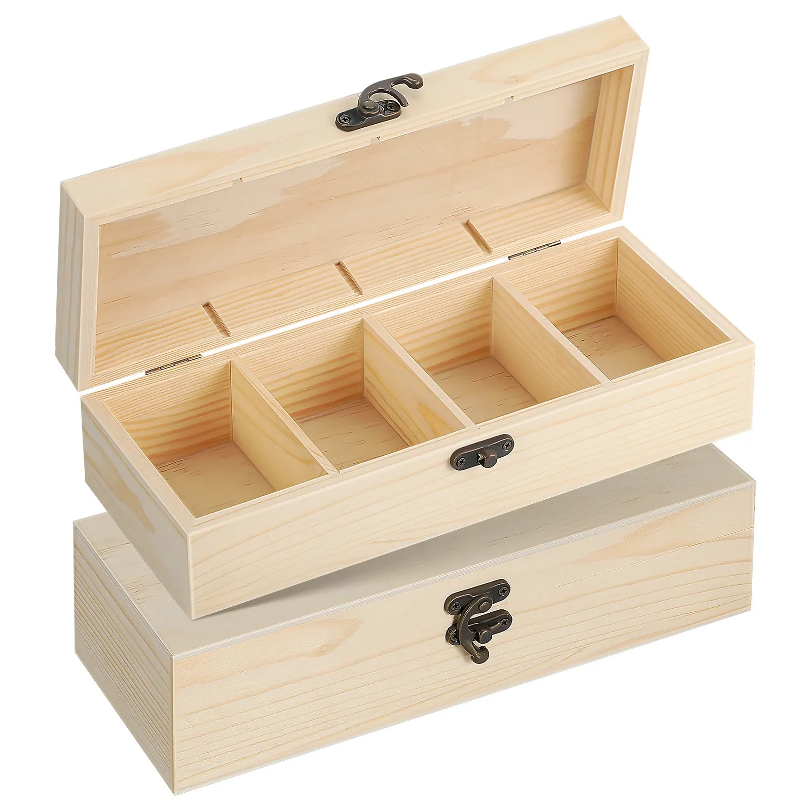 2-pezzi-contenitore-rustico-in-legno-massello-con-quattro-scomparti-per-artigianato-cucina-ufficio-piccoli-oggetti-e-ricordi
