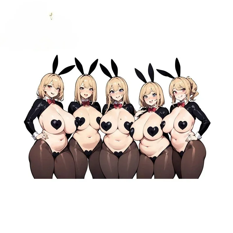 Multiple Bunny Girls Waifu Car Stickers Hentai Breasts Against Thicc Decals Sunscreen Vinyl Accessories PVC Wholesale view 4