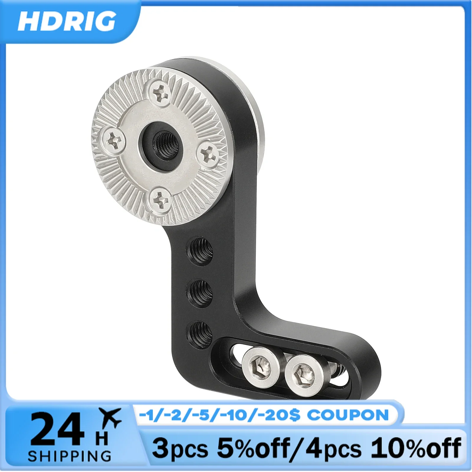 HDRIG-Connecteur de trou de filetage M6 pour montage, rosette ARRI à côtés touristes, montage d'extension, accessoires de points de rainure, 1 po, 4 po, type L