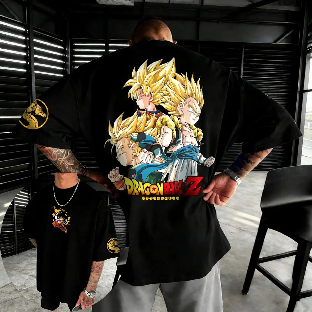 

Oversized Unisex Pure Cotton T-shirt Dragon Ball Super Saiyan 2026 Summer New Product Anime Printed Casual Short Sleeved Shirt
