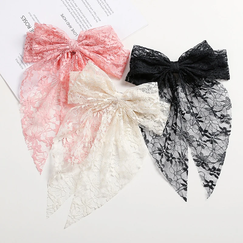 สาวบิ๊กโบว์ลอยซาตินคลิปกลับหัวตกแต่งผมอารมณ์อุปกรณ์ผมหรูหรา