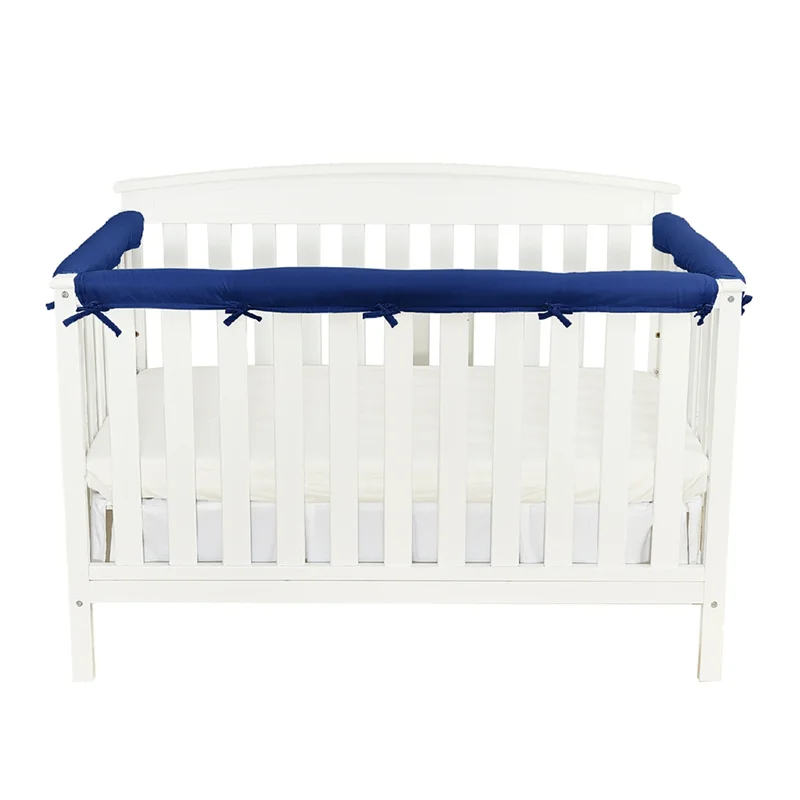 ABGE-Crib Rail Covers Soft Mesh Protectors For Teething, Corner Guard Coverage Edges Straps For Full Size Crib