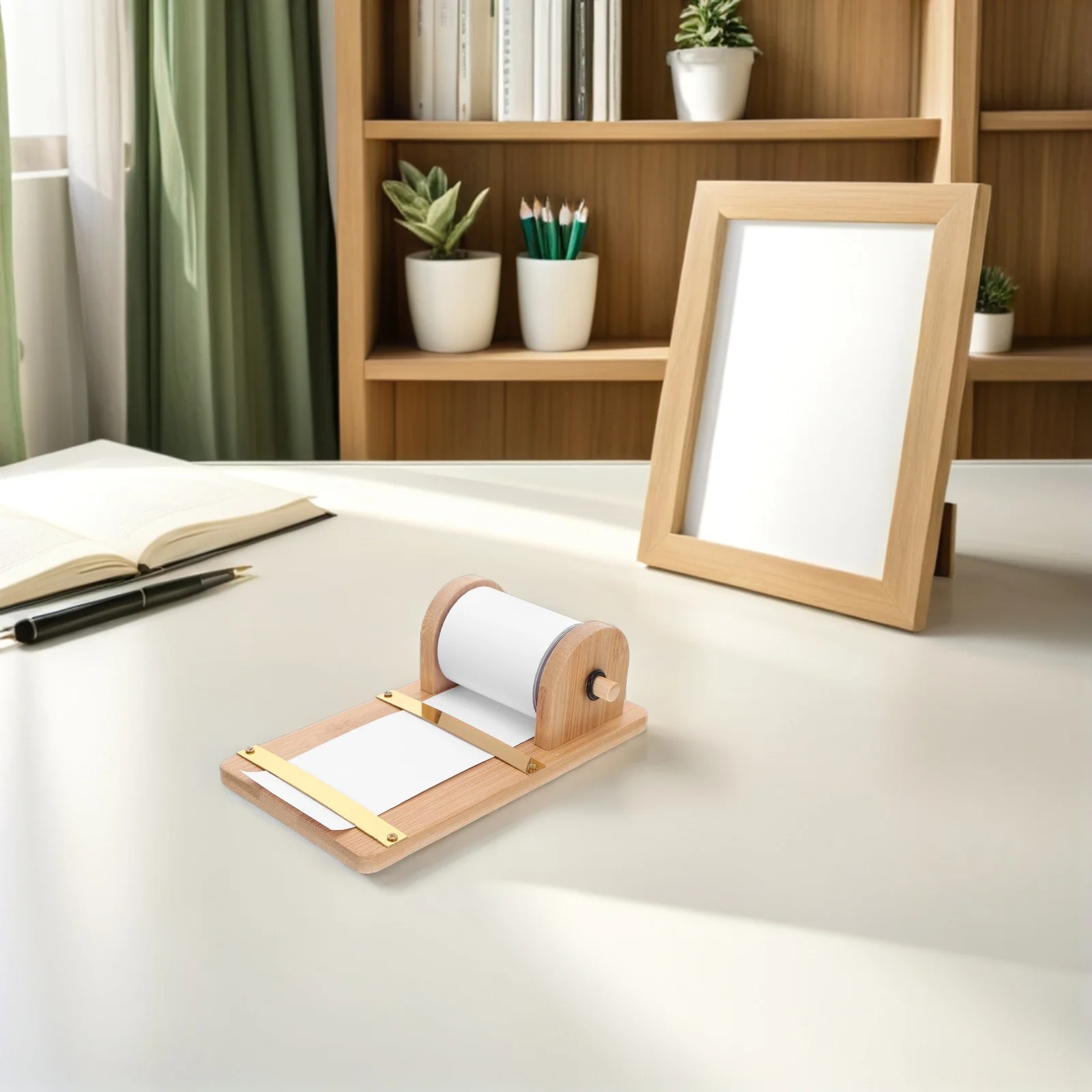 

Wooden Holder Desk Notepad Desktop Notes Organizer Paper Memo Office