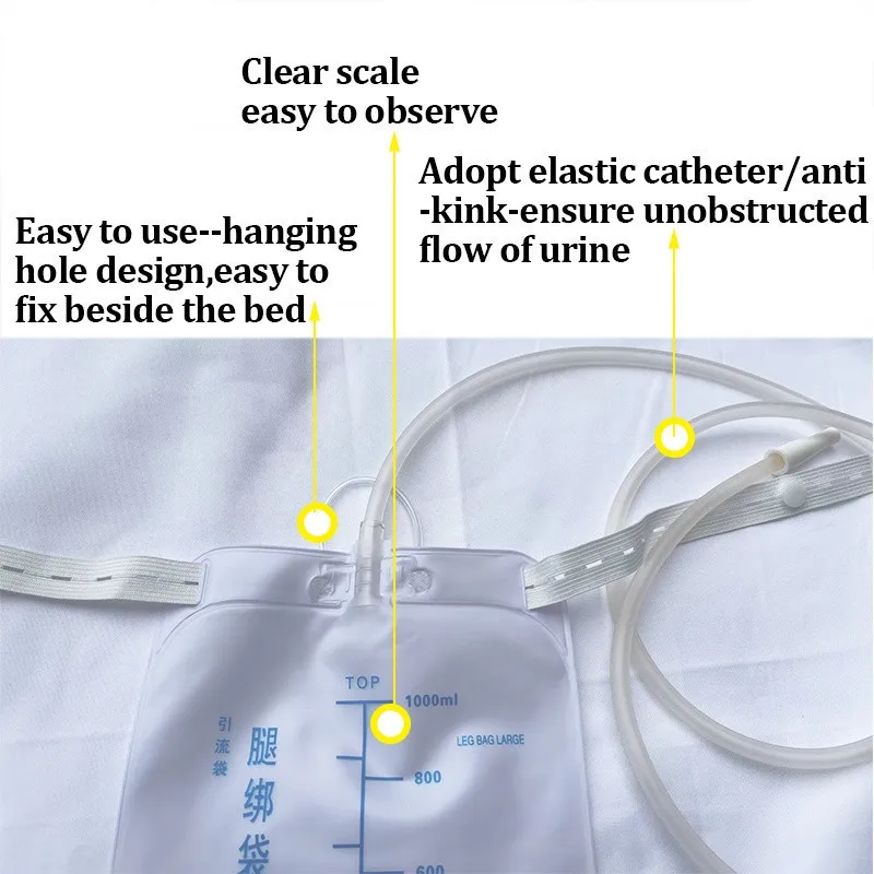 500/750/1000ML Portable Urine System Urinary Collection Bag Supplies Reusable Drainable Urinals Pouch Urine Bag