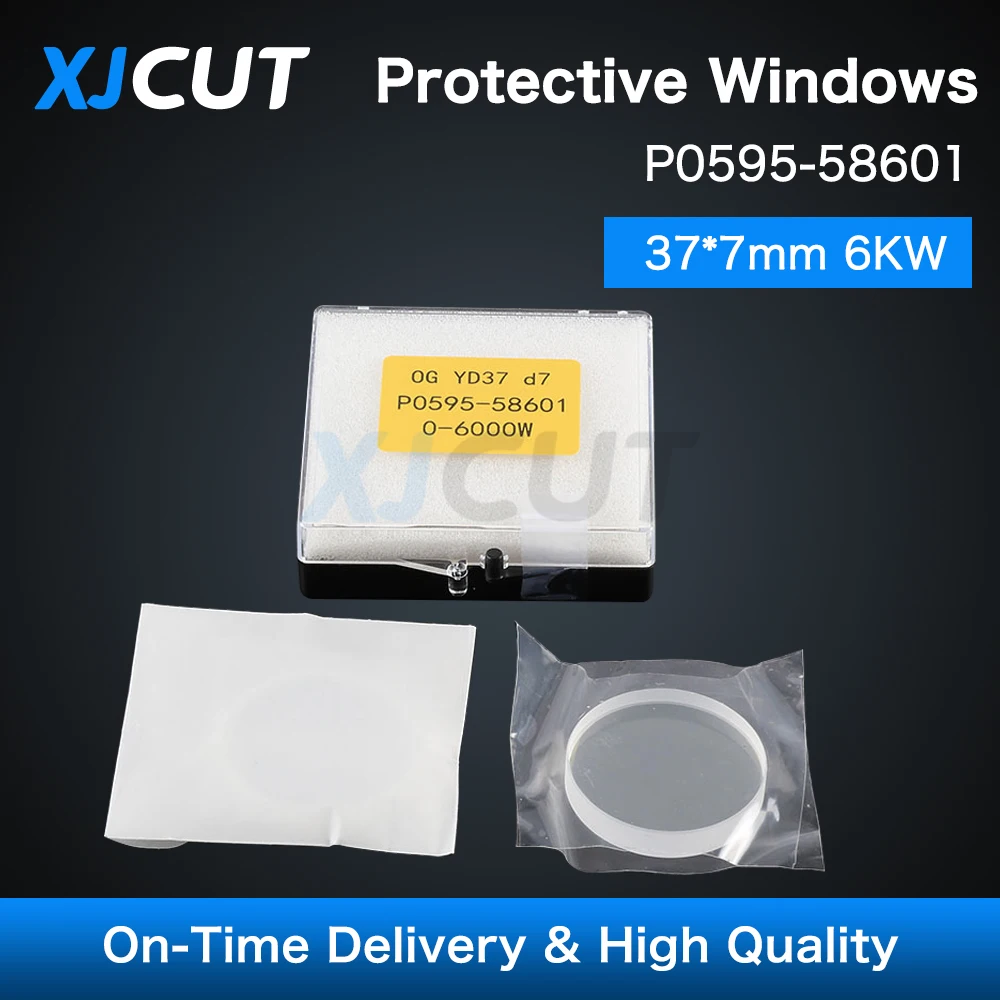 

XJCUT 10pcs/lot Raytools Fiber Laser Protective Windows Cover Glass 37*7mm 0-6000W P0595-61551/58601 For Precitec WSX Raytools