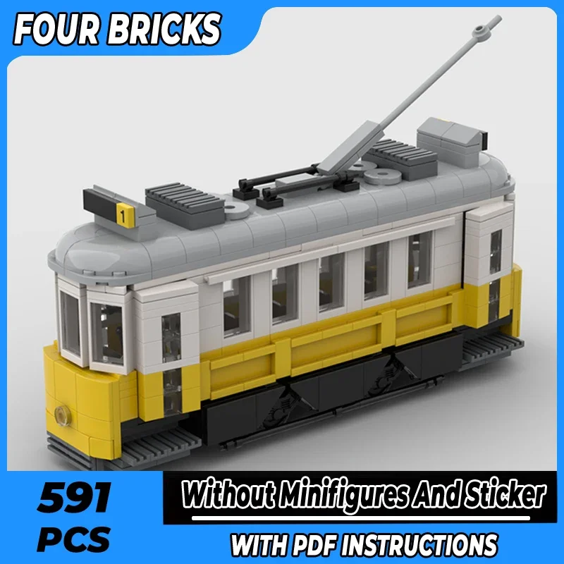 

Moc Building Bricks City Car Train Model Lisbon style Tram Technology Modular Blocks Gifts Toys For Children DIY Sets Assembly