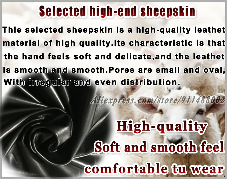 Leather gloves women's sheepskin flannel lining winter warmth high-grade black touch screen color leather gloves driving new