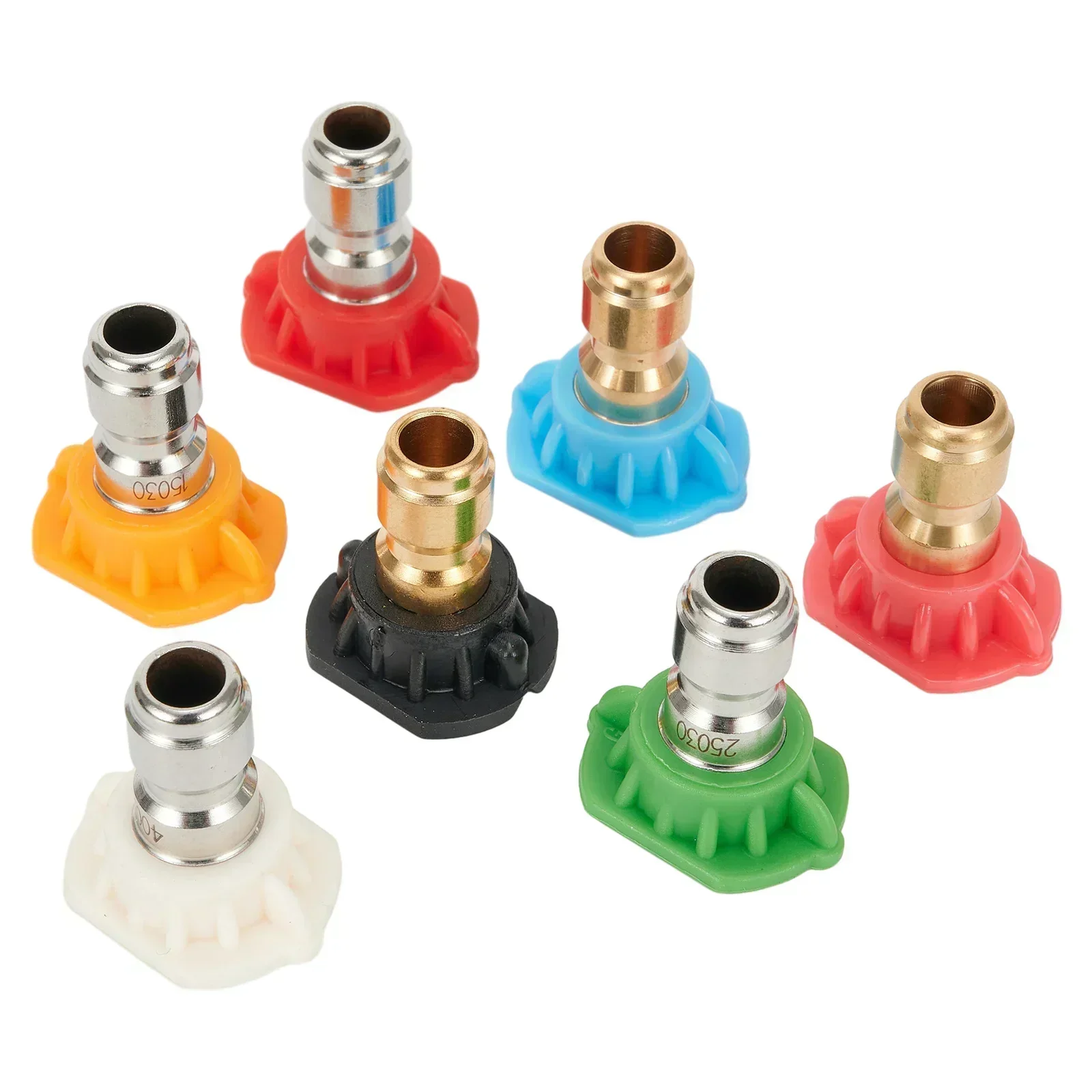 7pcs 1/4inch Pressure Washer Spray Tips Nozzles High Power Kit Quick Connect Set 4000 PSI Garden Cleaner Power Tools Accessories