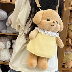 40cm Miniso Sylvanian Cute Poodle Baby Plush Backpack Yellow Puppy Super Cute Plush Knapsack Room Decoration Toy Girlfriend Gift