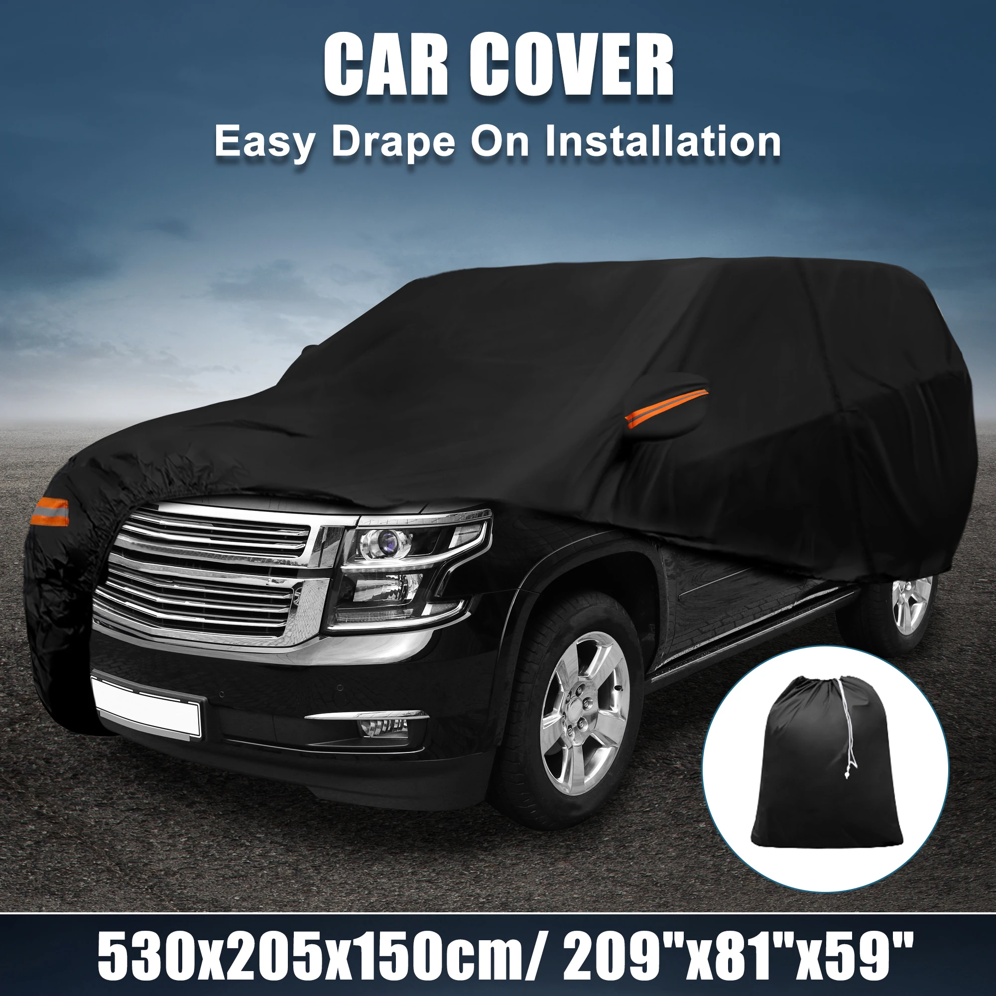 X Autohaux Truck Car Cover for Chevrolet Tahoe 4 Door 2007-2020 Aluminum Film Outdoor Full Car Cover with Driver Door Zipper