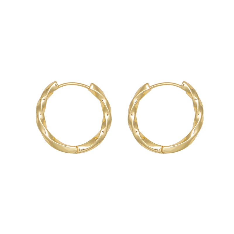 

14K Gold Plated Simple Metal Earrings Versatile Stylish Circle Earrings Commuter Women
