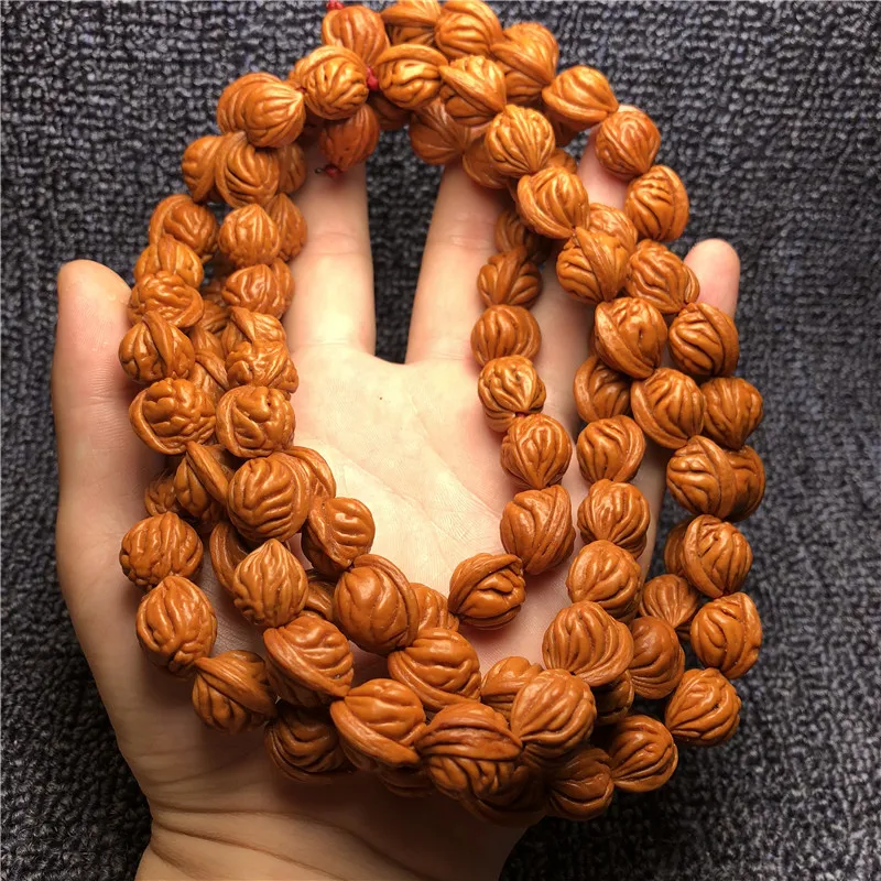 Manufacturers Supply Dragon Pattern Small Walnut Bracelet 108 Fish Maw Peach Pit Beads One Piece Dropshipping