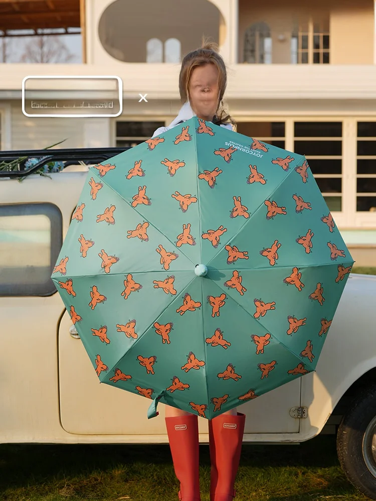 

JoycornX Healing Dog Collaborative Umbrella 2026 New Fashion Three-Panel Umbrella Sunshade Dual-Purpose Aluminum Alloy Stick