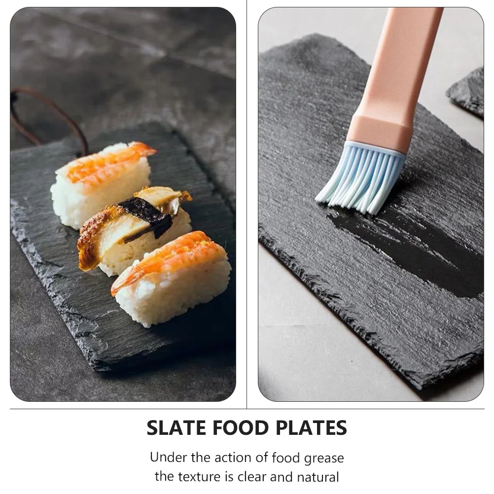 

2Pcs Insulated Sushi Plates Black Reusable Food Plates Multipurpose Dessert Display Practical Serving Dishes