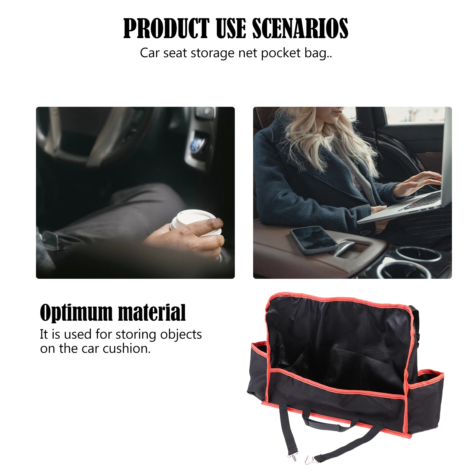 

Car Storage Pouch Net Pocket Bag Durable ganizer Multi functional Rear Seat Holder Large Capacity Car Interior Space