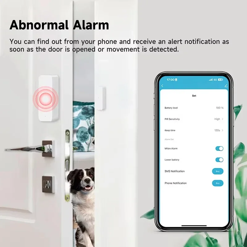 Tuya Zigbee/WiFi capteur de porte fenêtre magnétique détecteur d'alarme ouvert fermé application Smart Life fonctionne avec Alexa Google Home besoin de passerelle