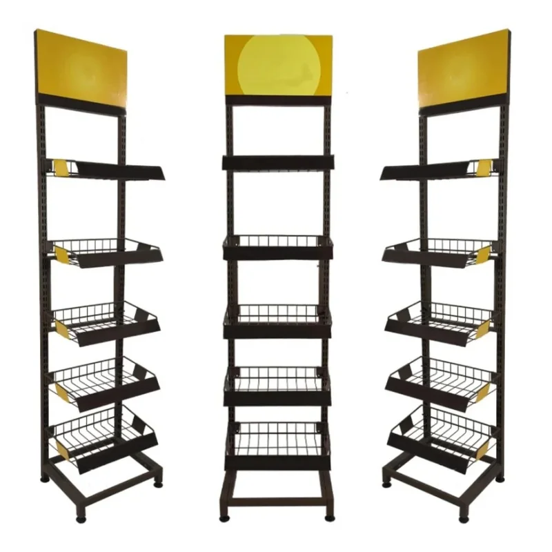 Efficient Retail Storage Wire Mesh Display Stand Organizer
