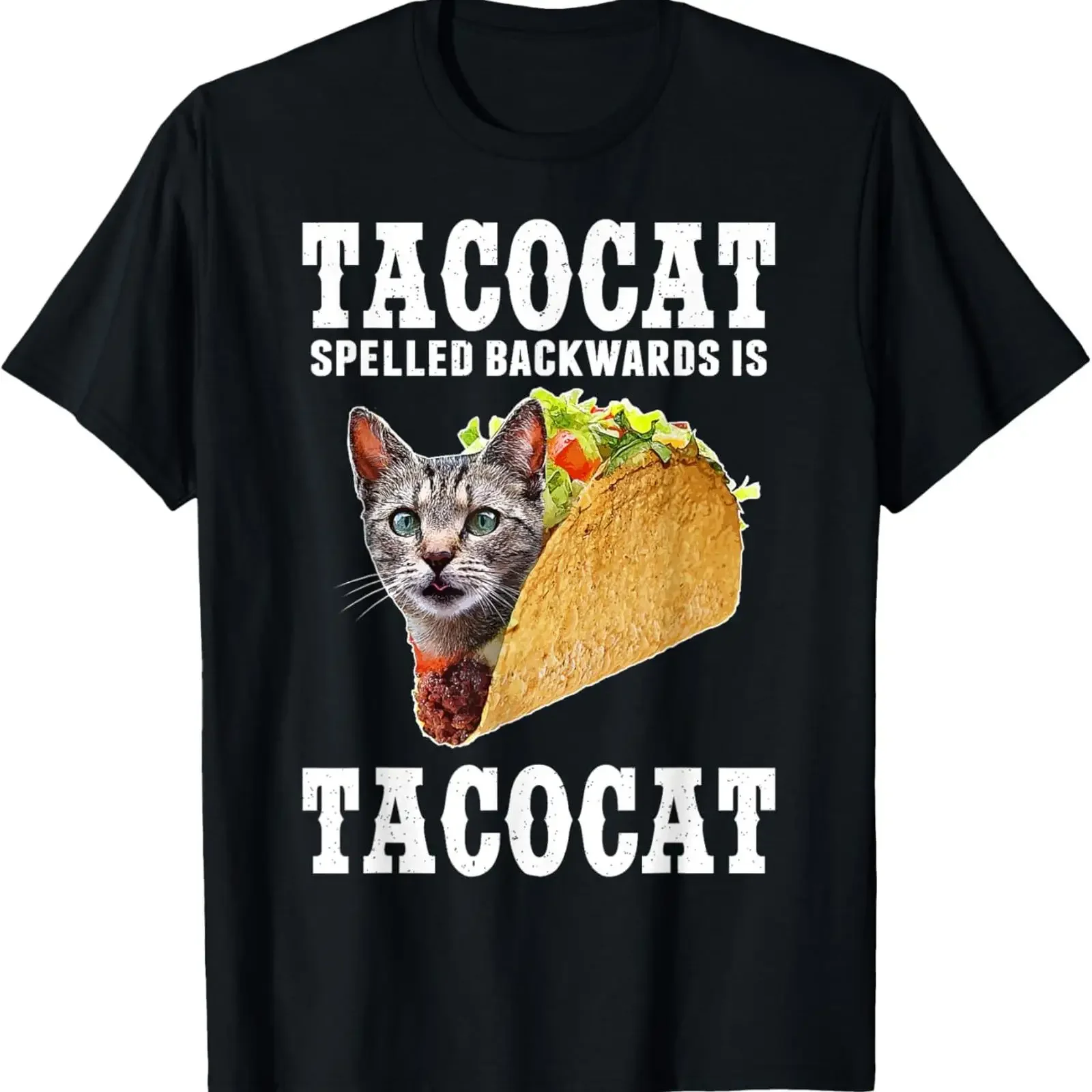 Berentoya Tacocat Spelled Backwards is Funny Cat T Shirt vintage Washed Unisex Stretched streetwear Slightly