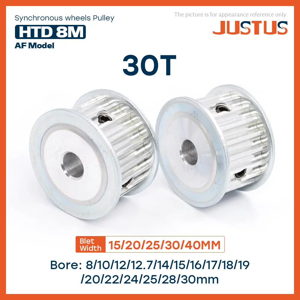 

HTD 8M Synchronous Pulley 30Teeth Bore 8-30mm Teeth Pitch 8 mm Slot Width 16/21/27/32/42 mm For 15/20/25/30/40mm 8M Timing Belt