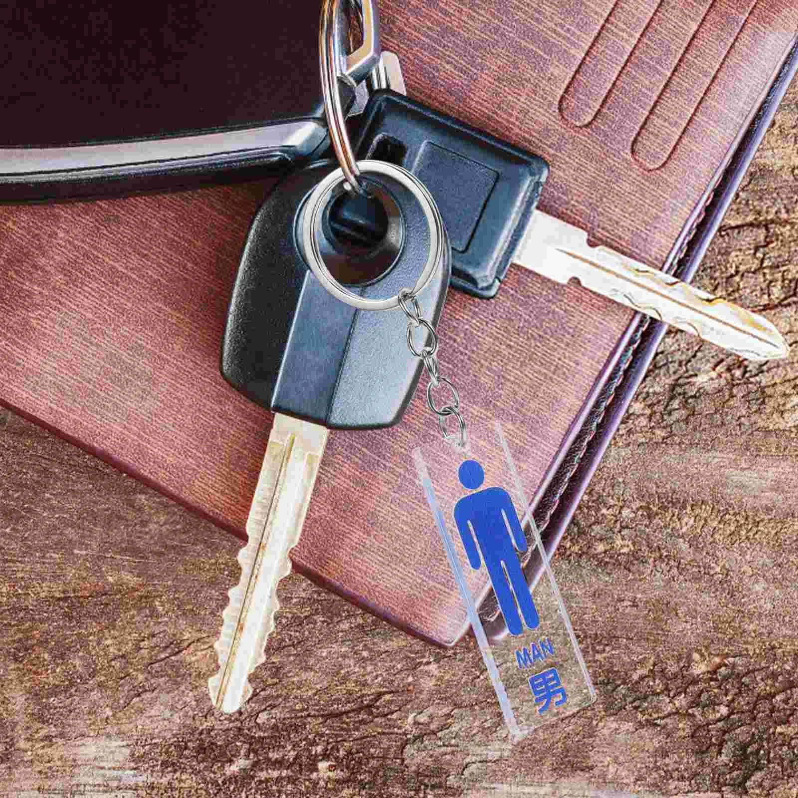 Key Chain Keychain for Men Mens Ring Decoration Backpack Keychains Acrylic Restroom Pass Bag Hanging Ornament Man Bathroom