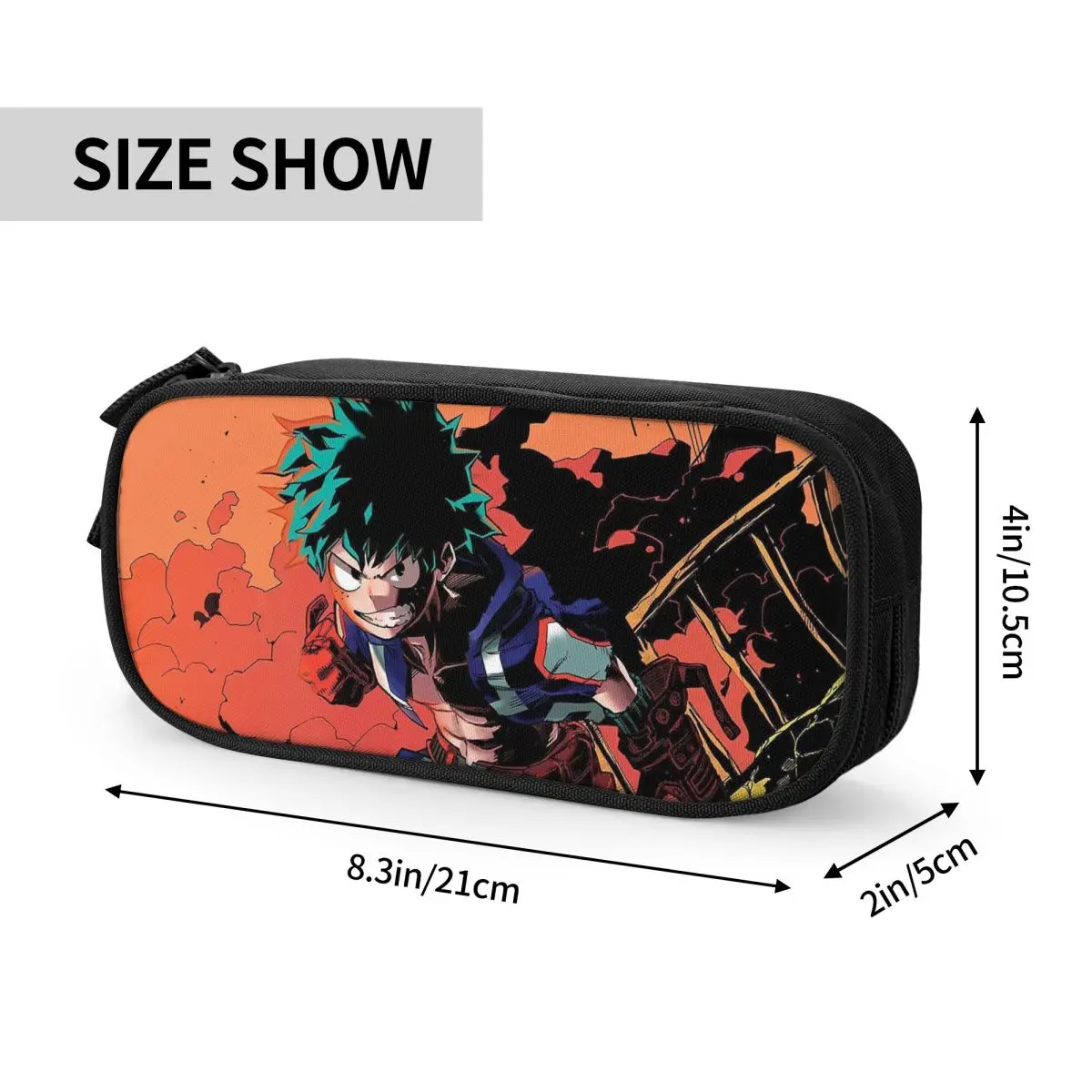 Estojos para lápis My Hero Academia, sacos criativos para estudantes, lápis cosméticos de grande capacidade para estudantes escolares