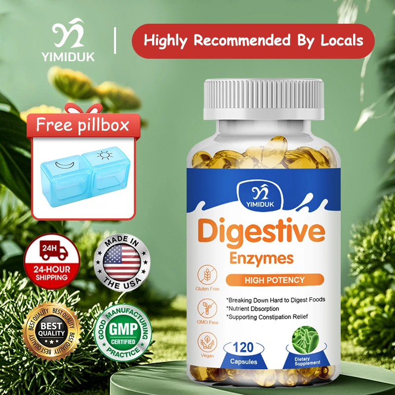 

Yimiduk Maximum Strength Digestive Enzymes Capsules, Support Helps Bloating, Acid Reflux & Pancreatic Function, Smooth Digestion
