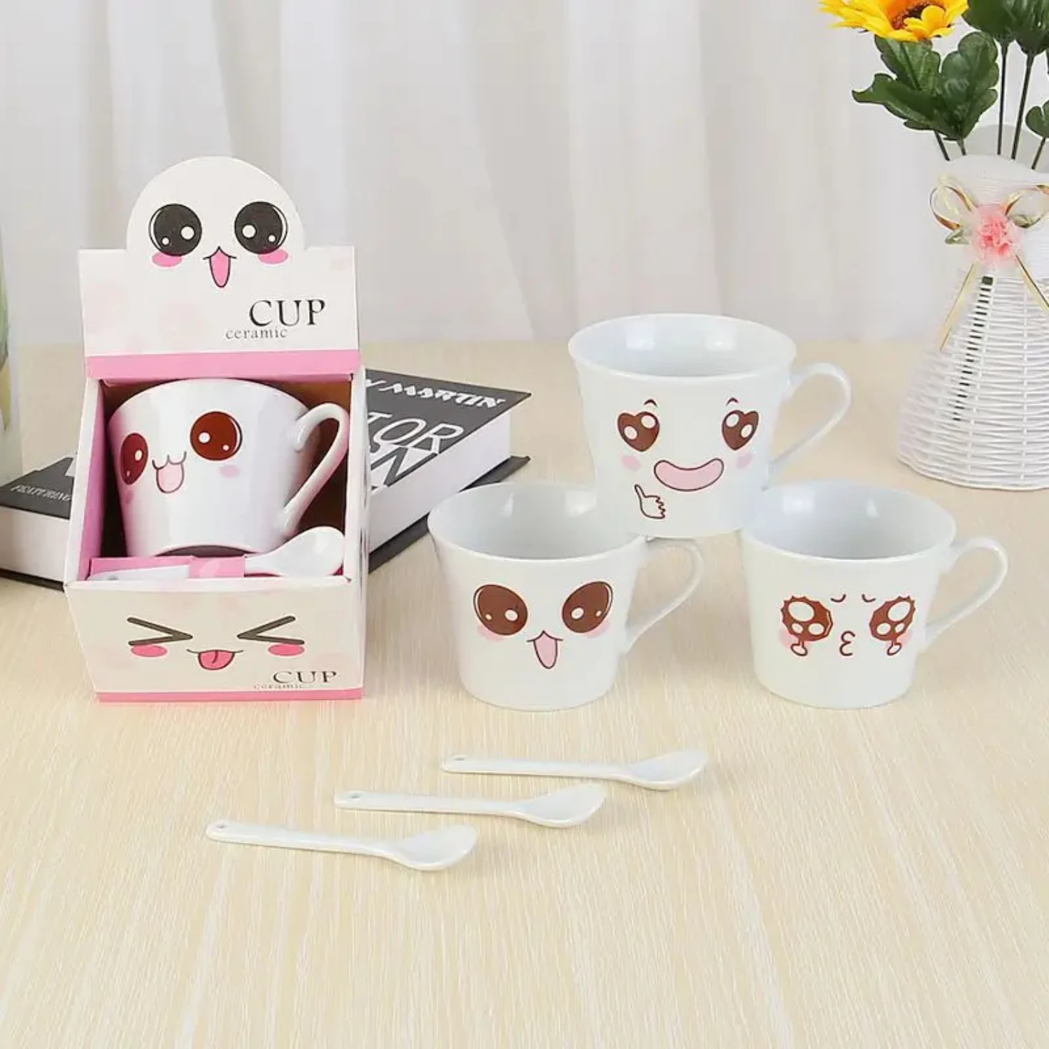 Charming, Adorable, and Cute Ceramic Cartoon Friends Coffee Mugs - Lovely Smiling Drinkware for Milk Tea - ZM120106 image 4