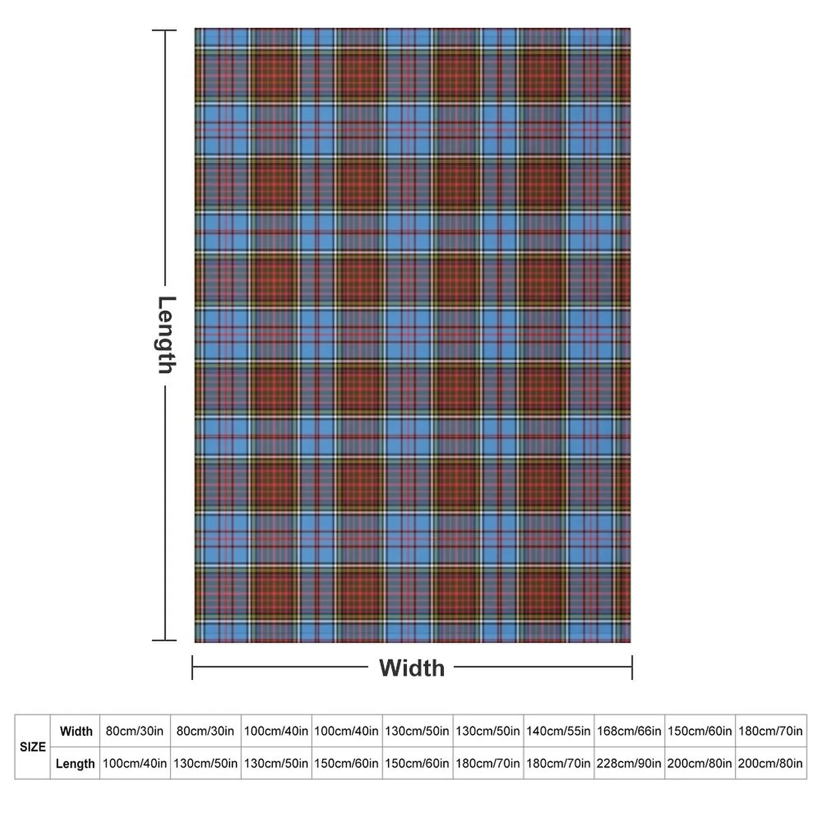 Clan Anderson Tartan Throw Blanket couch cozy soft plush fuzzy picnic outdoor blanket