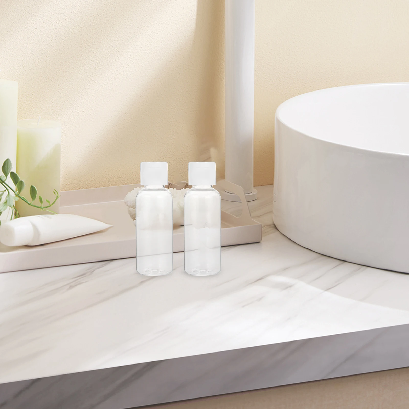 

24pcs 50ml Travel Toiletry Bottles Plastic Containers Empty Mini Lightweight Sealed Shampoo Storage